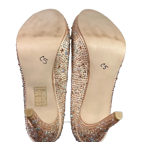 Carvela Kurt Geiger Rose Gold Lovebird Crystal-embellished Satin Stilettos - Picture 8 of 12